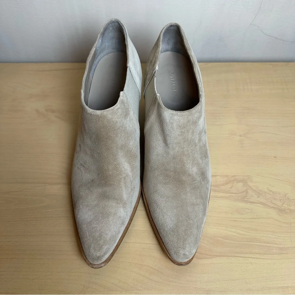 Vince Italian Suede Ankle Boots 10 | Neutral Booties Minimalist‎ Quiet Luxury